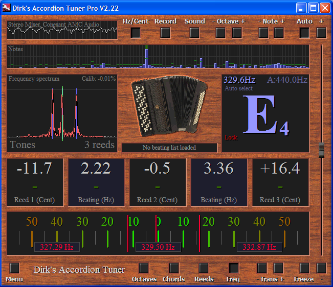 Dirk's Accordion Tuner Pro screenshot