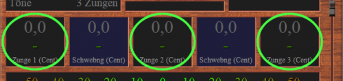 Die klingenden Stimmzungen auswählen